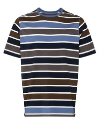 T-shirt à col rond à rayures horizontales bleu marine Pop Trading Company