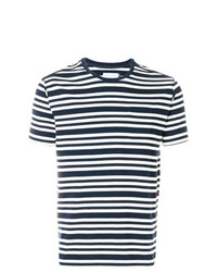 T-shirt à col rond à rayures horizontales bleu marine Pop Trading International