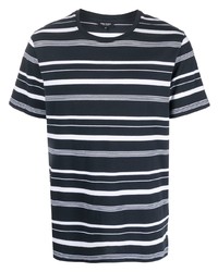 T-shirt à col rond à rayures horizontales bleu marine Ron Dorff