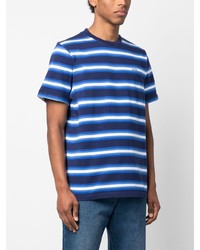 T-shirt à col rond à rayures horizontales bleu marine ARTE