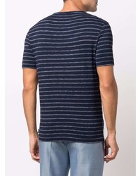 T-shirt à col rond à rayures horizontales bleu marine Armani Collezioni