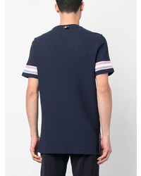 T-shirt à col rond à rayures horizontales bleu marine Thom Browne
