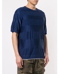 T-shirt à col rond à rayures horizontales bleu marine TOMORROWLAND