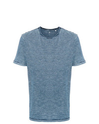 T-shirt à col rond à rayures horizontales bleu AG Jeans