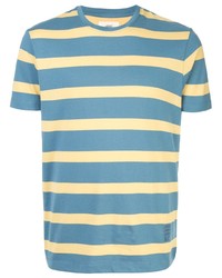 T-shirt à col rond à rayures horizontales bleu Kent & Curwen