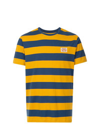 T-shirt à col rond à rayures horizontales bleu Kent & Curwen