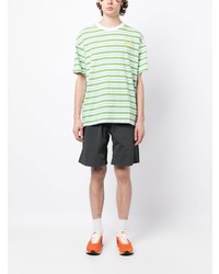 T-shirt à col rond à rayures horizontales chartreuse Nike