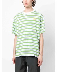 T-shirt à col rond à rayures horizontales chartreuse Nike