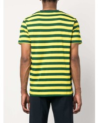 T-shirt à col rond à rayures horizontales chartreuse Polo Ralph Lauren