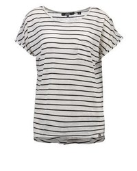 T-shirt à col rond à rayures horizontales gris foncé Superdry