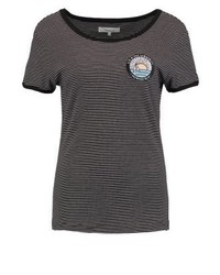 T-shirt à col rond à rayures horizontales gris foncé TWINTIP