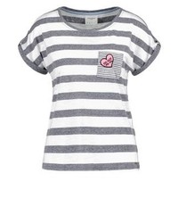 T-shirt à col rond à rayures horizontales gris foncé Vero Moda