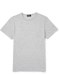 T-shirt à col rond à rayures horizontales gris A.P.C.