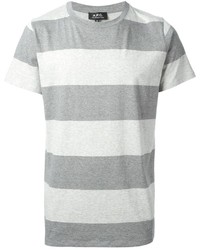 T-shirt à col rond à rayures horizontales gris A.P.C.