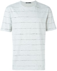 T-shirt à col rond à rayures horizontales gris Alexander Wang