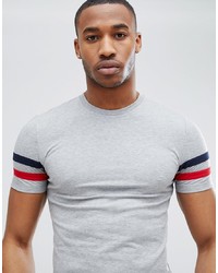 T-shirt à col rond à rayures horizontales gris ASOS DESIGN