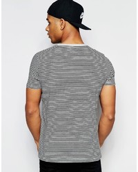 T-shirt à col rond à rayures horizontales gris Asos