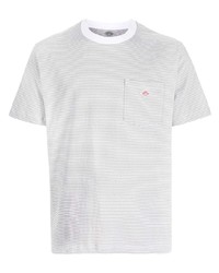 T-shirt à col rond à rayures horizontales gris Danton