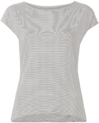 T-shirt à col rond à rayures horizontales gris Eleventy