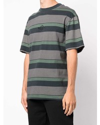 T-shirt à col rond à rayures horizontales gris Han Kjobenhavn