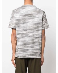 T-shirt à col rond à rayures horizontales gris Missoni