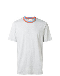 T-shirt à col rond à rayures horizontales gris Marni
