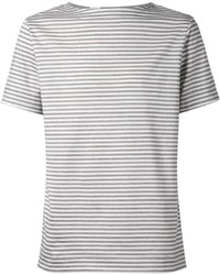 T-shirt à col rond à rayures horizontales gris N.