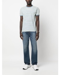 T-shirt à col rond à rayures horizontales gris Ralph Lauren RRL