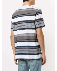 T-shirt à col rond à rayures horizontales gris PS Paul Smith
