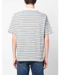 T-shirt à col rond à rayures horizontales gris Paul Smith