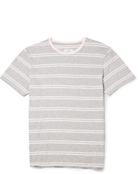 T-shirt à col rond à rayures horizontales gris