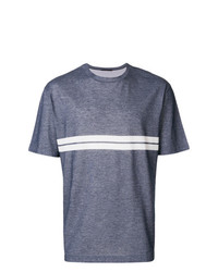 T-shirt à col rond à rayures horizontales gris The Gigi
