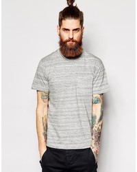 T-shirt à col rond à rayures horizontales gris YMC