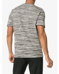 T-shirt à col rond à rayures horizontales gris Missoni