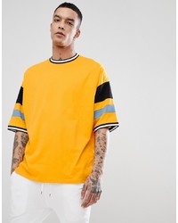 T-shirt à col rond à rayures horizontales jaune ASOS DESIGN