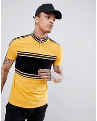 T-shirt à col rond à rayures horizontales jaune ASOS DESIGN