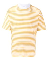 T-shirt à col rond à rayures horizontales jaune Barbour
