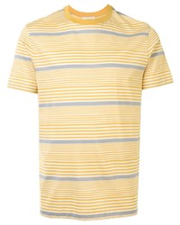 T-shirt à col rond à rayures horizontales jaune Cerruti 1881