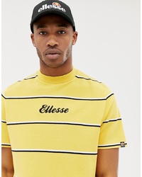 T-shirt à col rond à rayures horizontales jaune Ellesse