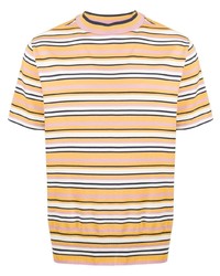 T-shirt à col rond à rayures horizontales jaune YMC
