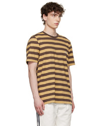 T-shirt à col rond à rayures horizontales marron clair Noah