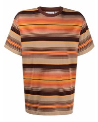 T-shirt à col rond à rayures horizontales marron clair Carhartt WIP