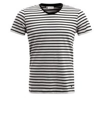 T-shirt à col rond à rayures horizontales marron clair CASUAL FRIDAY