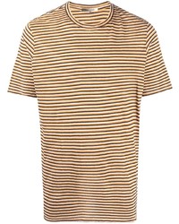 T-shirt à col rond à rayures horizontales marron clair Isabel Marant