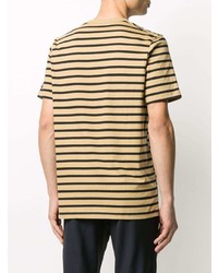 T-shirt à col rond à rayures horizontales marron clair Tiger of Sweden