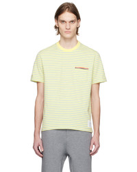 T-shirt à col rond à rayures horizontales marron clair Thom Browne