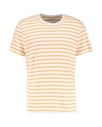 T-shirt à col rond à rayures horizontales marron clair YOURTURN
