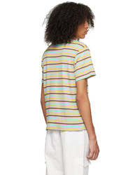 T-shirt à col rond à rayures horizontales marron foncé BLUEMARBLE