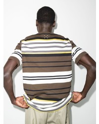 T-shirt à col rond à rayures horizontales marron foncé Pop Trading Company