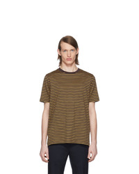 T-shirt à col rond à rayures horizontales marron Marni